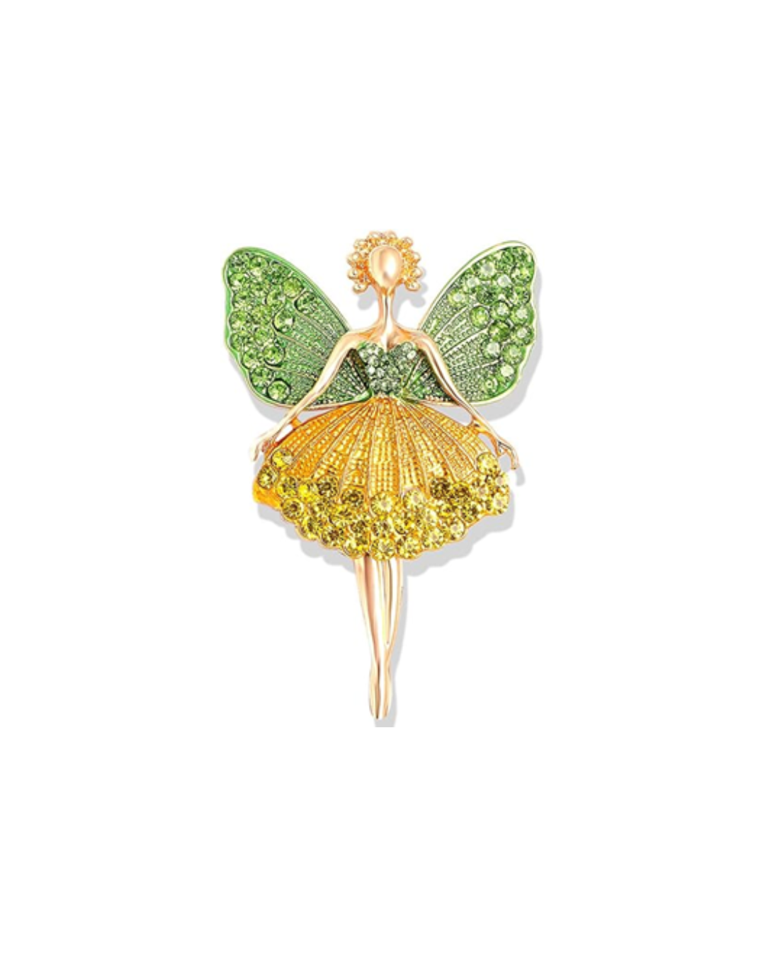 MÍSTIKA ANGEL BALLERINA BUTTERFLY FAIRY BROOCH GREEN