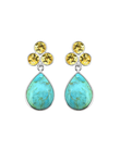 MÍSTIKA BLUE MOHAVE TURQUOISE AND CITRINE DANGLE EARRINGS