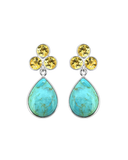 MÍSTIKA BLUE MOHAVE TURQUOISE AND CITRINE DANGLE EARRINGS