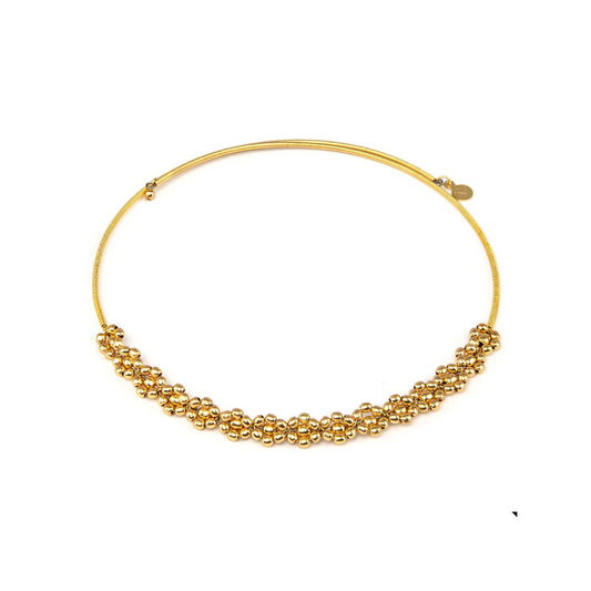 VESTOPAZZO GOLDEN FLOWER BEADS CHOKER