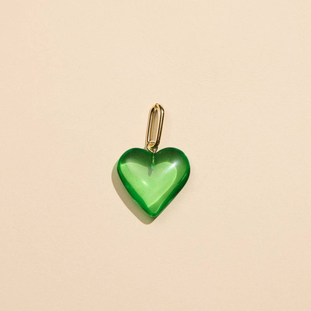 MÍSTIKA Heart & Leather Necklace – Green| Místika Style