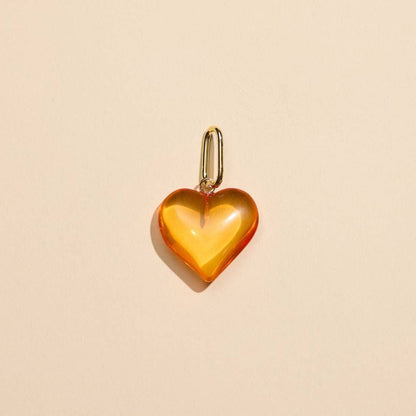 MÍSTIKA Heart & Leather Necklace – Orange | Místika Style