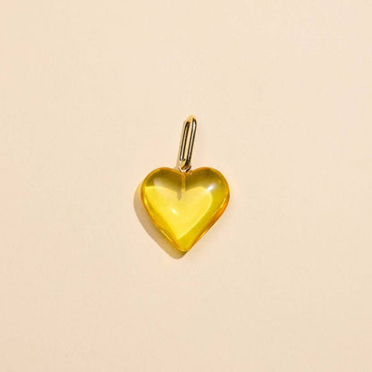 MÍSTIKA Heart & Leather Necklace – Yellow | Místika Style