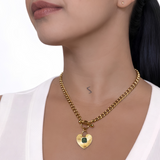 MÍSTIKA COLLAR CORAZÓN VERDE ORO 18K