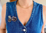 MÍSTIKA PINK CRYSTAL BICYCLE BROOCH