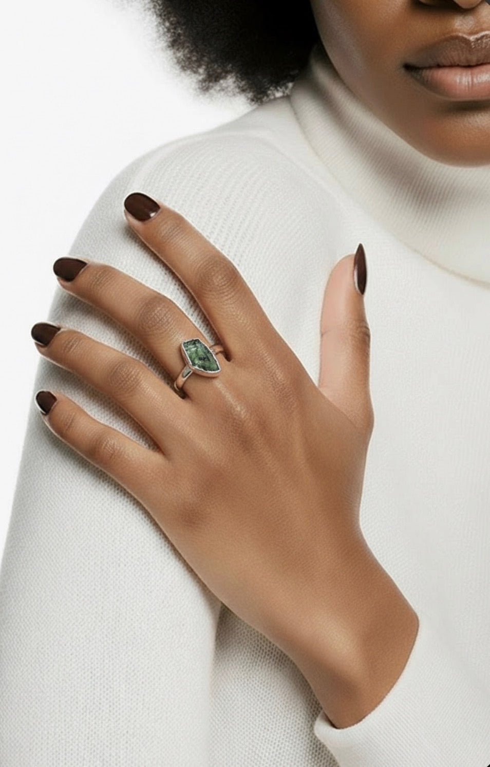 MÍSTIKA 925 MOLDAVITE RAW RING