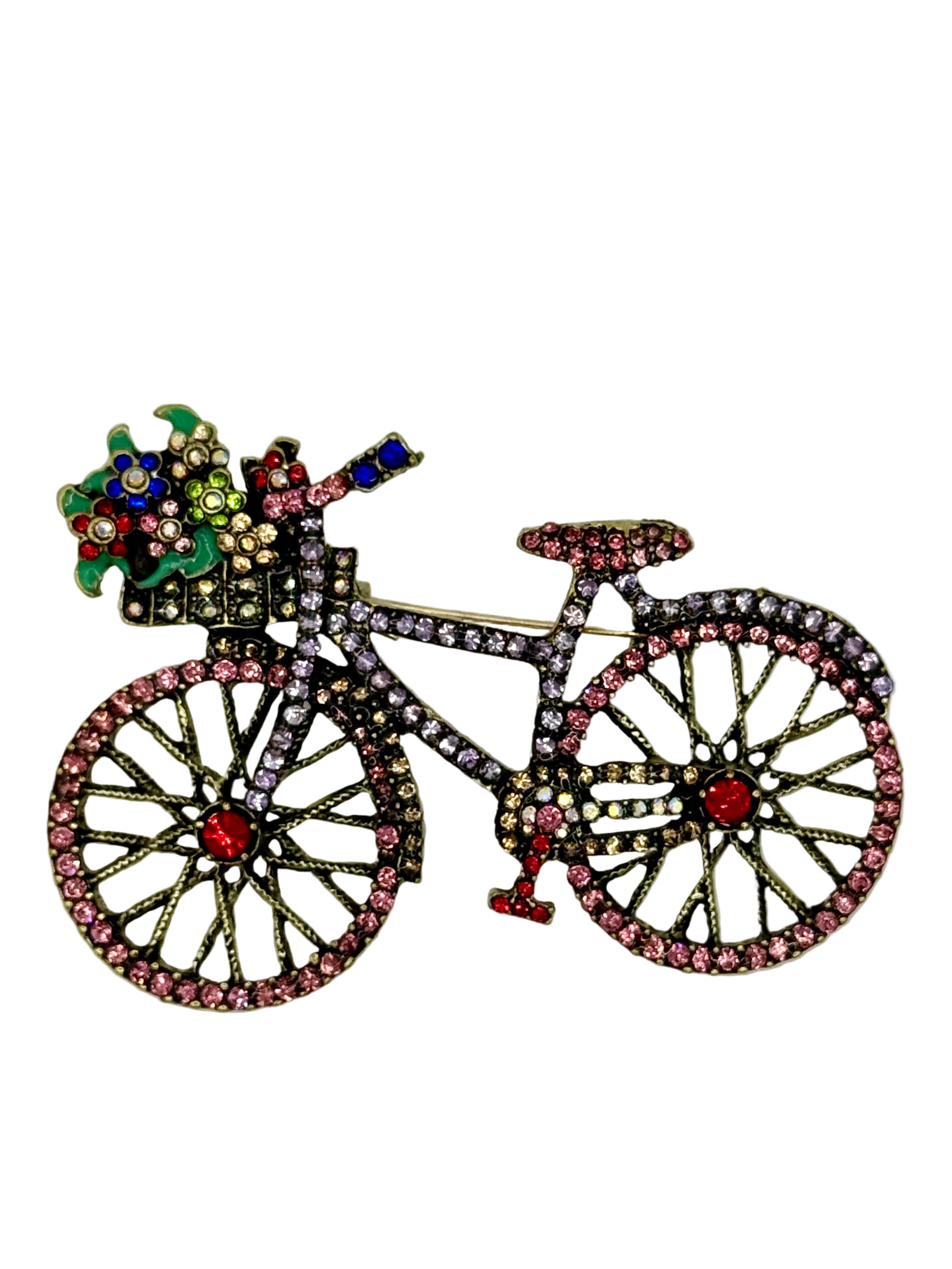 MÍSTIKA PINK CRYSTAL BICYCLE BROOCH