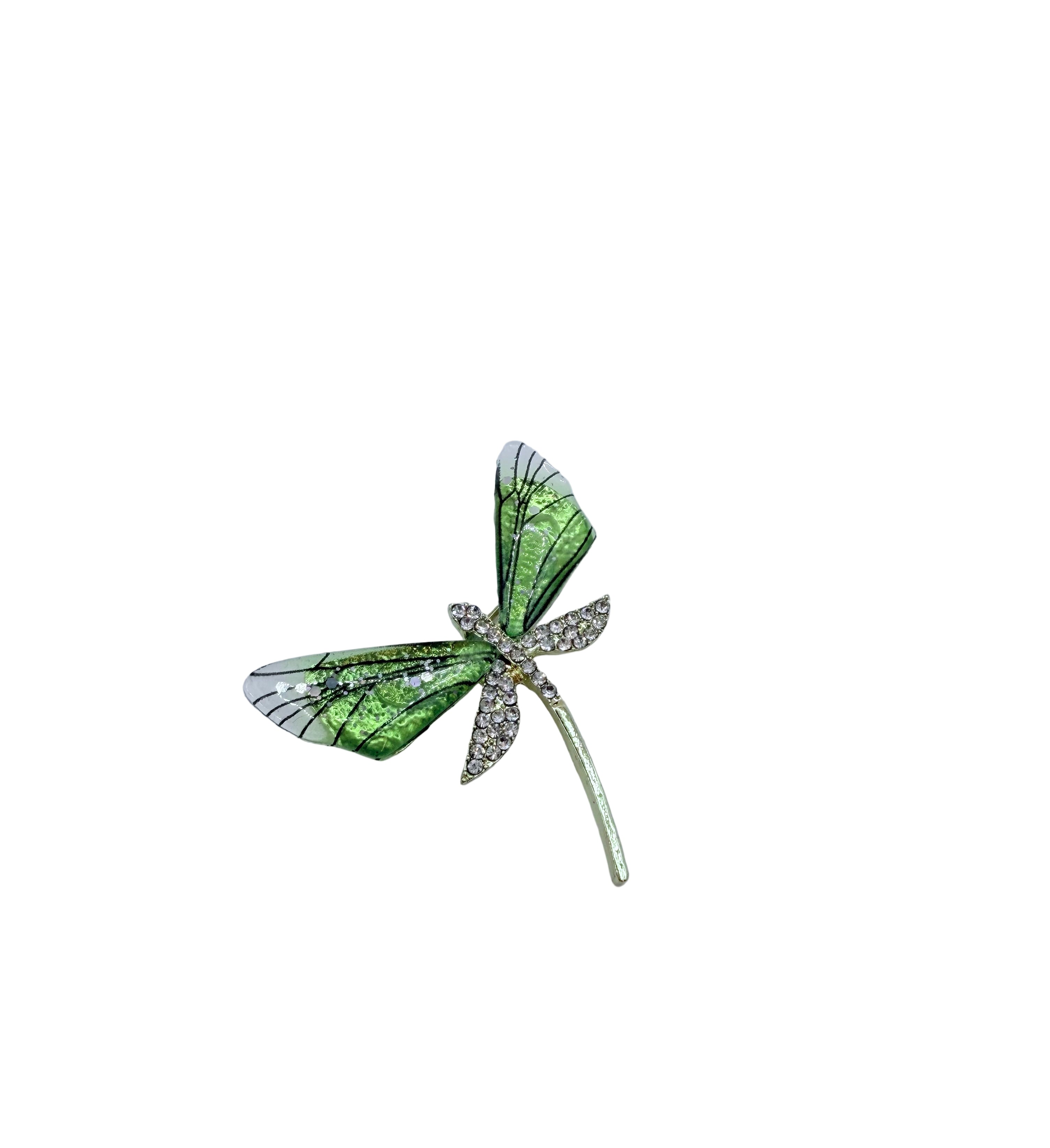 MÍSTIKA CRYSTAL DRAGONFLY RHINESTONE ENAMEL BROOCH