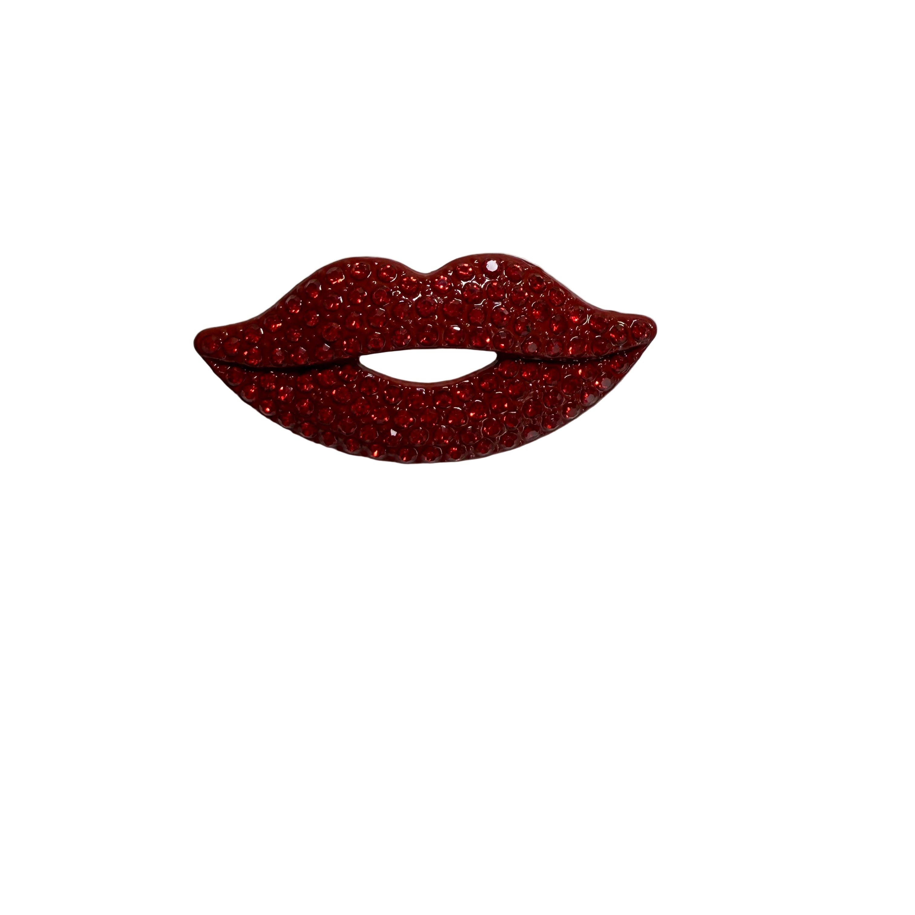 RED LIPS FULL RHINESTONE BROOCH