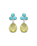 MÍSTIKA LEMON QUARTZ TURQUOISE DANGLE EARRINGS