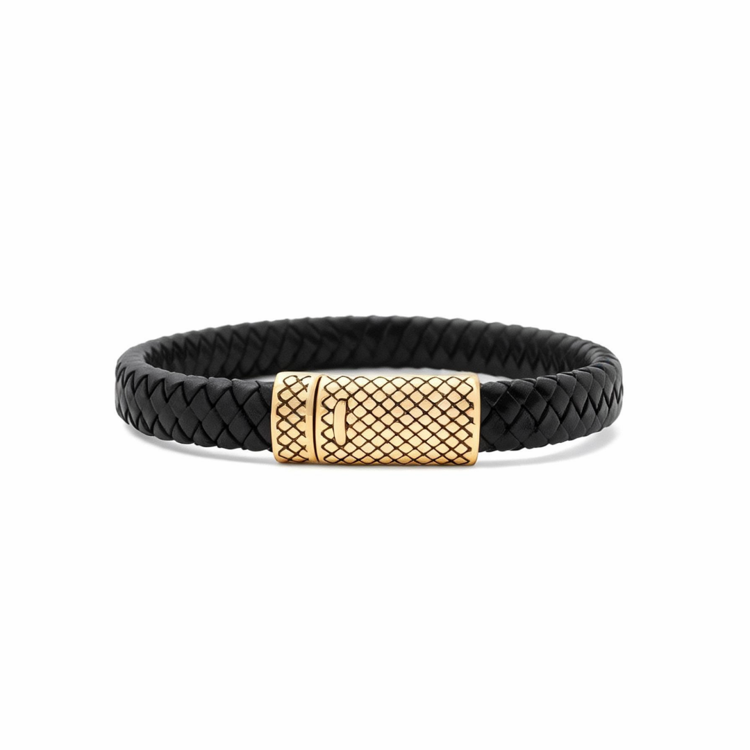 MÍSTIKA MEN'S BRAIDED LEATHER BRACELET | GOLD