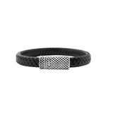 MÍSTIKA MEN'S BRAIDED LEATHER BRACELET | SILVER