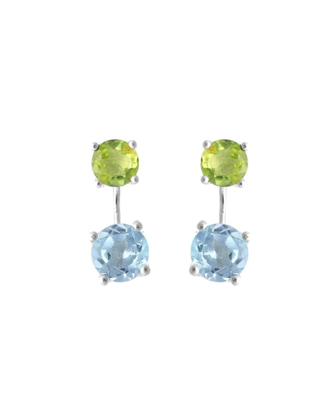 MÍSTIKA PERIDOT BLUE TOPAZ STUD EARRINGS