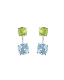 MÍSTIKA PERIDOT BLUE TOPAZ STUD EARRINGS