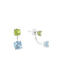 MÍSTIKA PERIDOT BLUE TOPAZ STUD EARRINGS