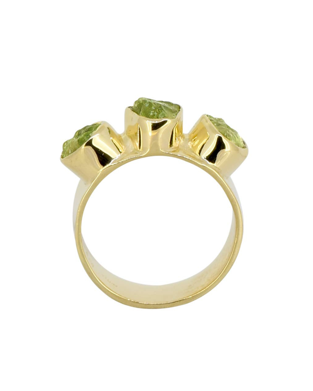 MÍSTIKA RAW PERIDOT THREE STONE RING