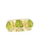 MÍSTIKA RAW PERIDOT THREE STONE RING