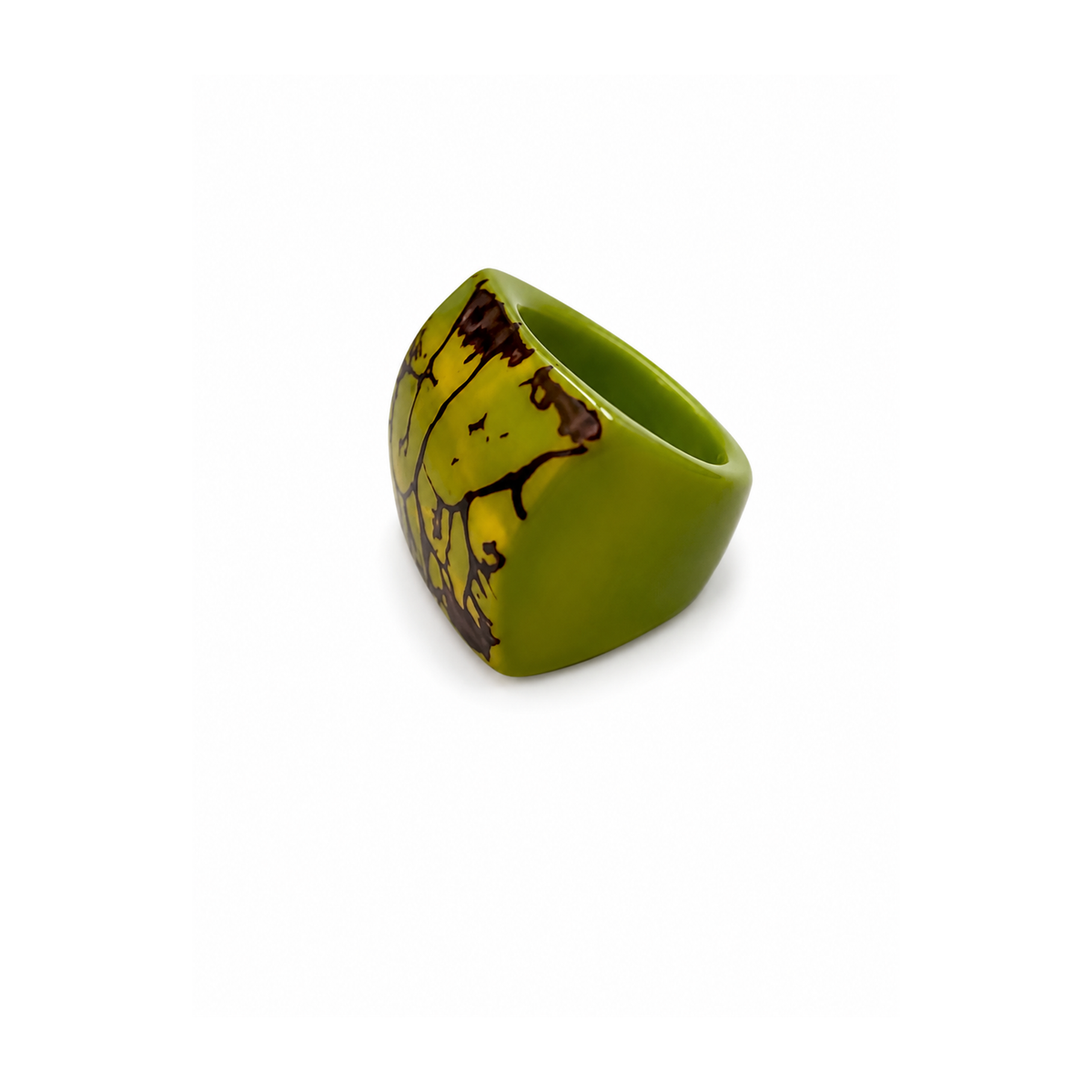 MÍSTIKA Tagua Dune Ring Natural Skin – green with natural tagua skin| Místika Style