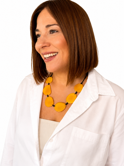 TAGUA - SUNLIT PETALS NECKLACE - YELLOW