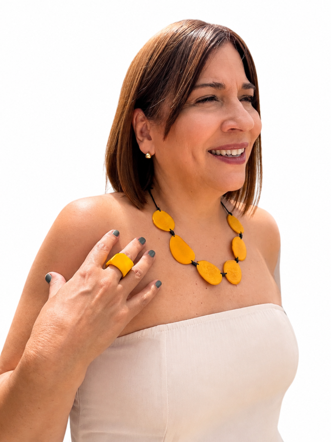 TAGUA - SUNLIT PETALS NECKLACE - YELLOW