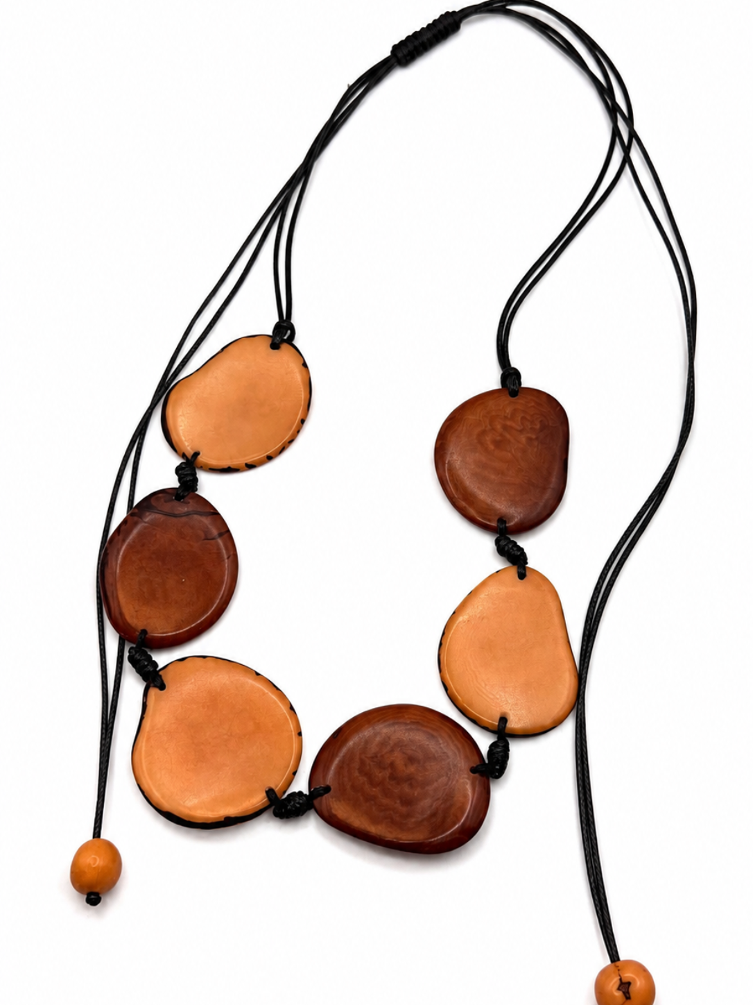 TAGUA - SUNLIT PETALS NECKLACE - LIGHT AND DARK BROWN