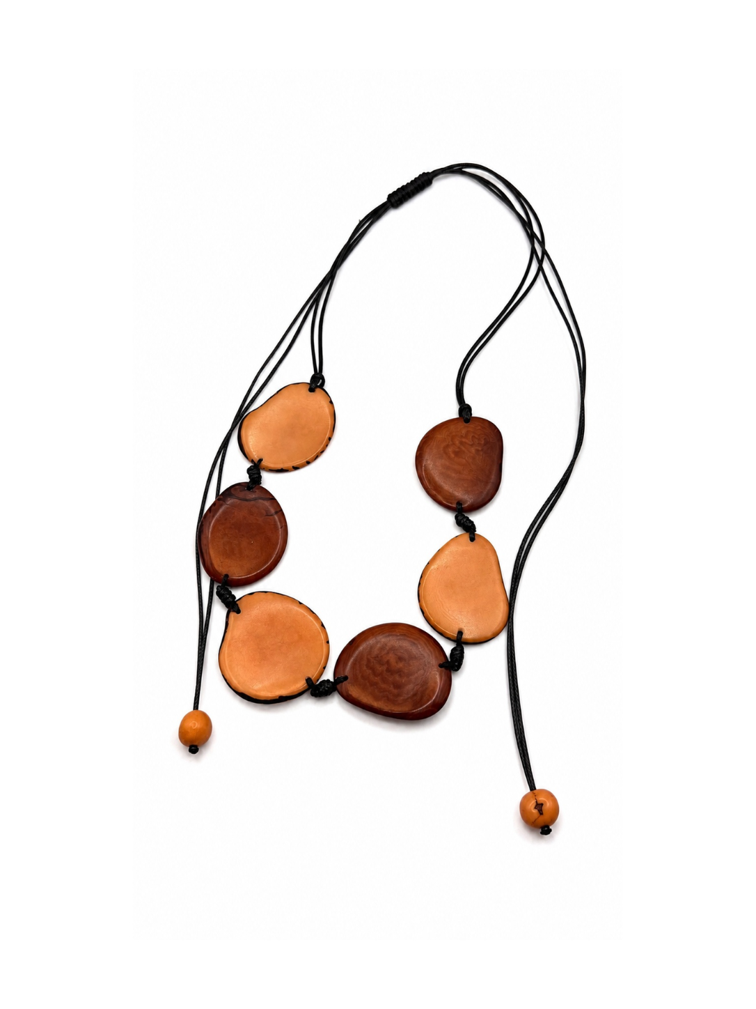 TAGUA - SUNLIT PETALS NECKLACE - LIGHT AND DARK BROWN