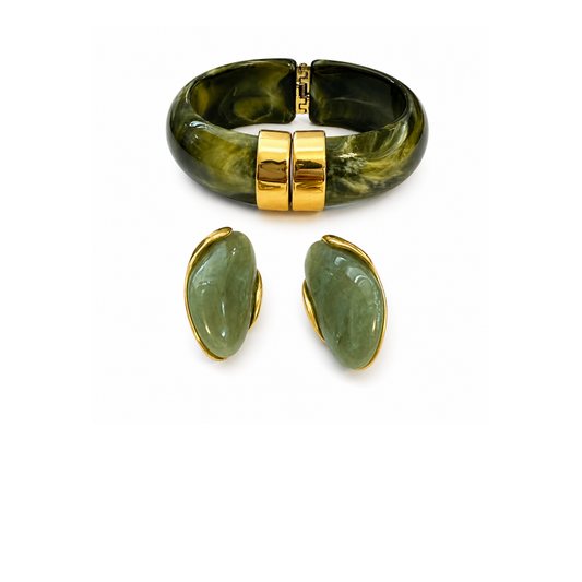 MÍSTIKA BUNDLE #9 - ACRYLIC BANGLE AND DUNE EARRINGS / 2 PIECES