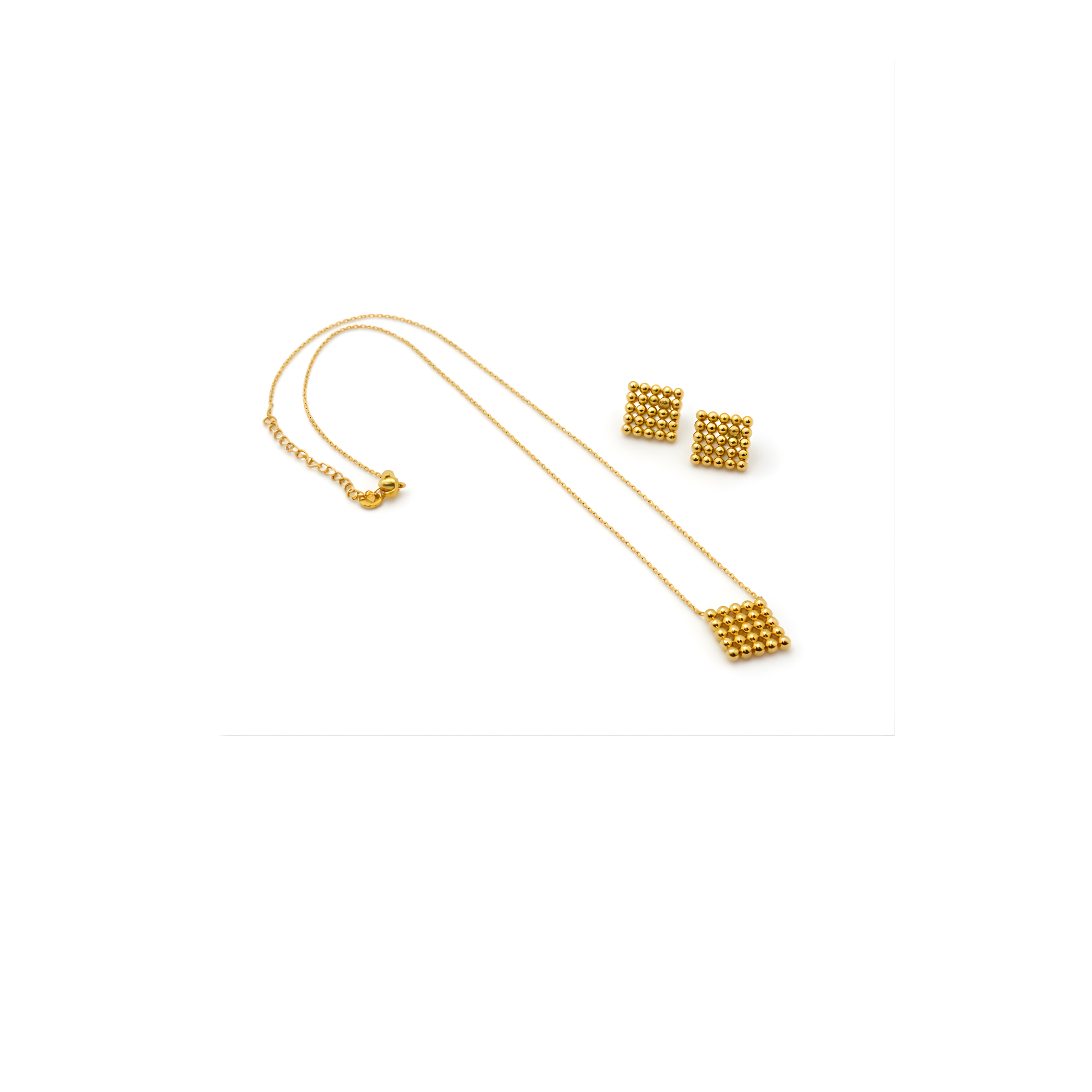 MÍSTIKA BUNDLE #10 - SQUARE BEADS NECKLACE AND EARRINGS