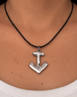VESTOPAZZO ANCHOR CHARM  WITH MISTIKA LEATHER NECKLACE