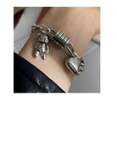 MÍSTIKA 925 BEAR AND HEART CHARM BRACELET
