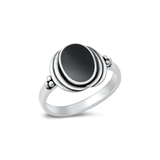 MÍSTIKA 925S BLACK AGATE RING