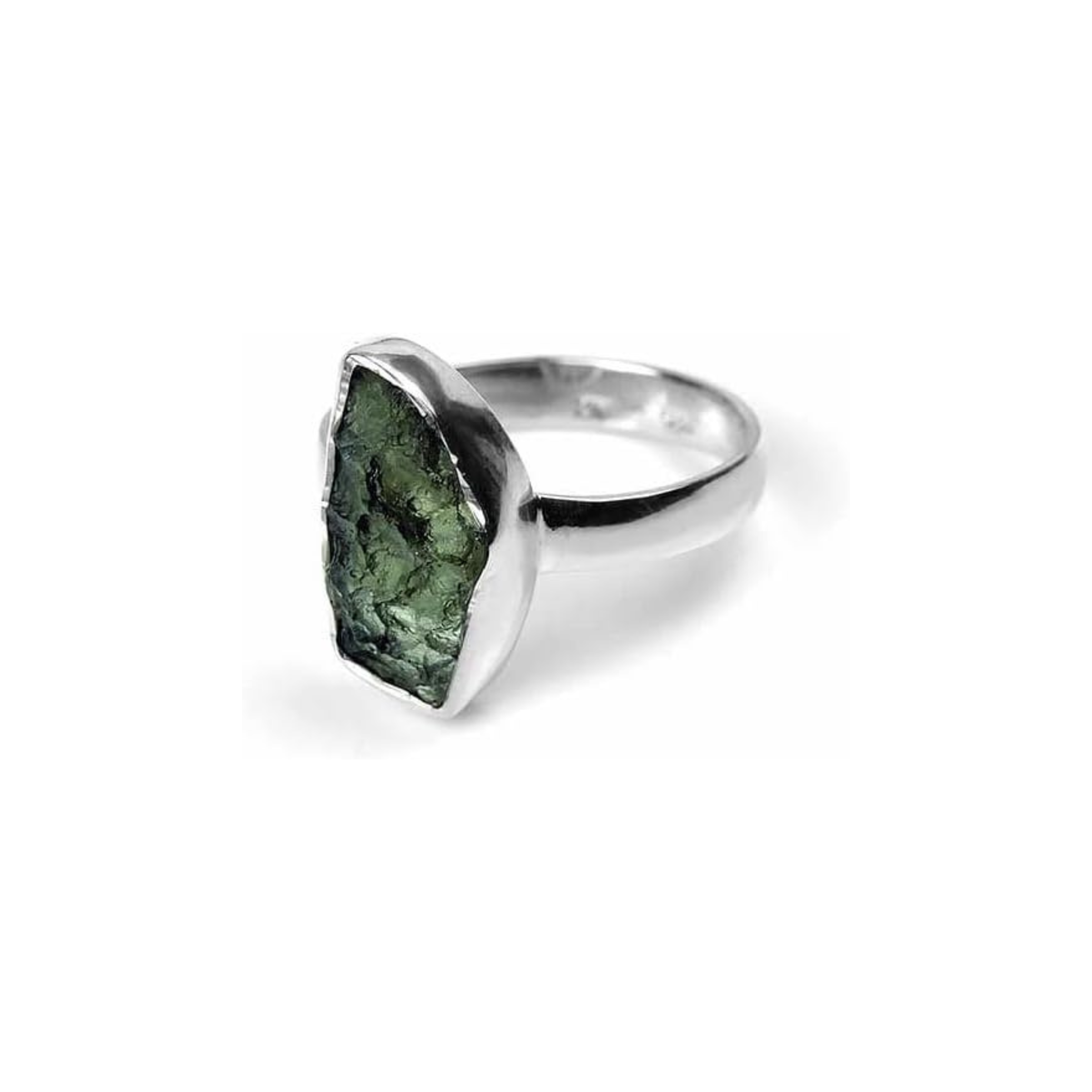 MÍSTIKA 925 MOLDAVITE RAW RING