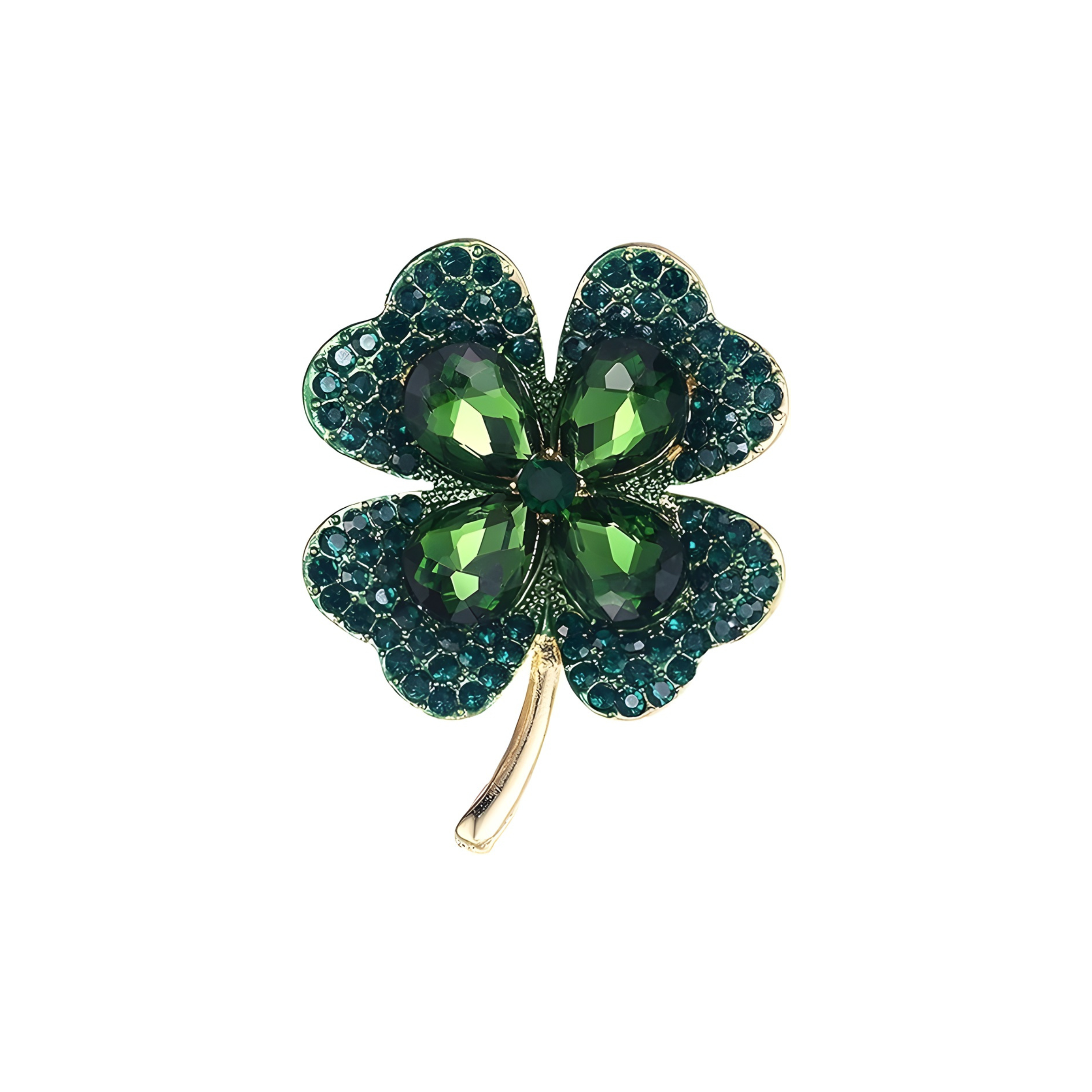 MÍSTIKA GREEN CLOVER LEAF BROOCH PIN