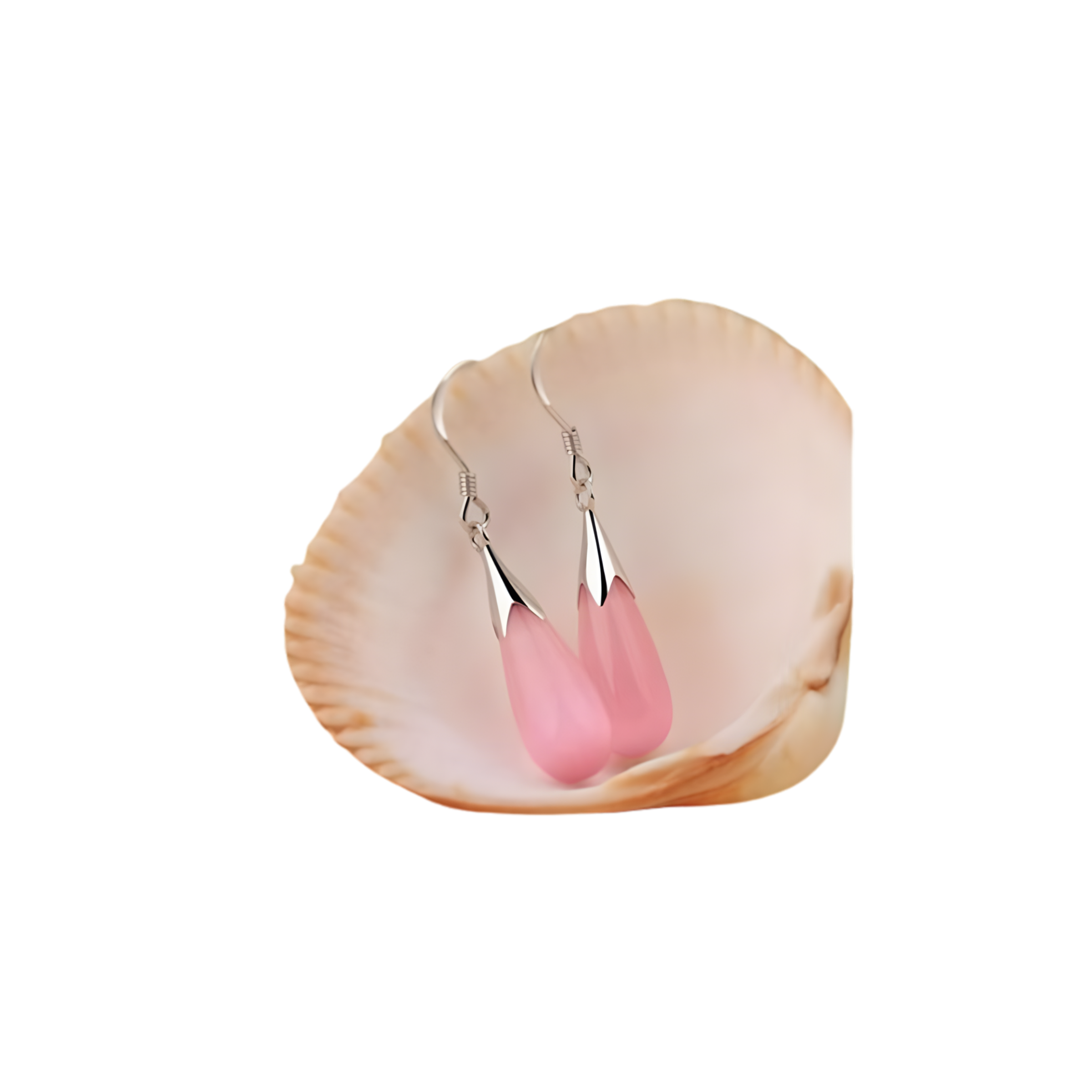 MÍSTIKA 925S PINK TEARDROP DANGLE EARINGS