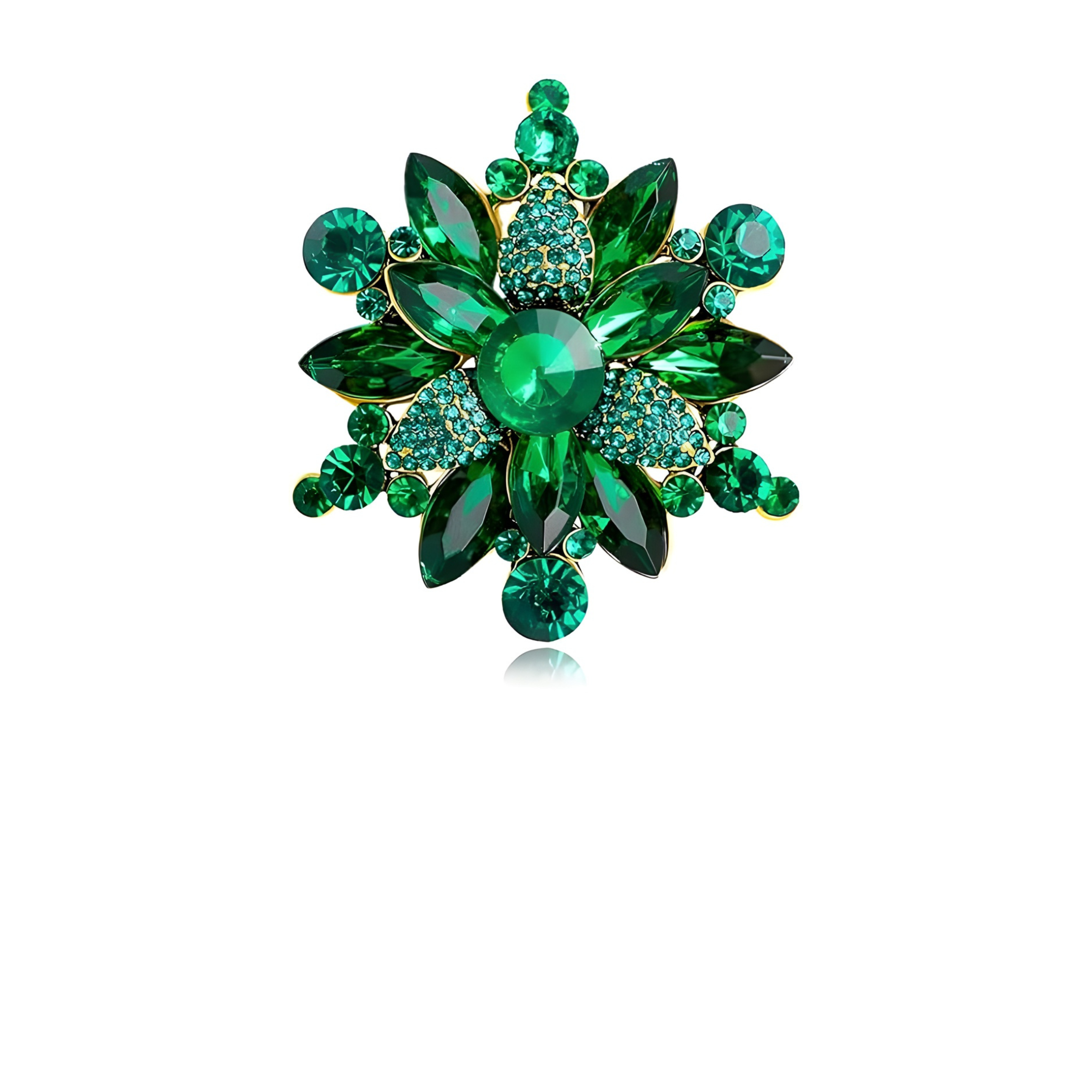 MÍSTIKA VINTAGE CRYSTAL RHINESTONE SUNFLOWER BROOCH PIN
