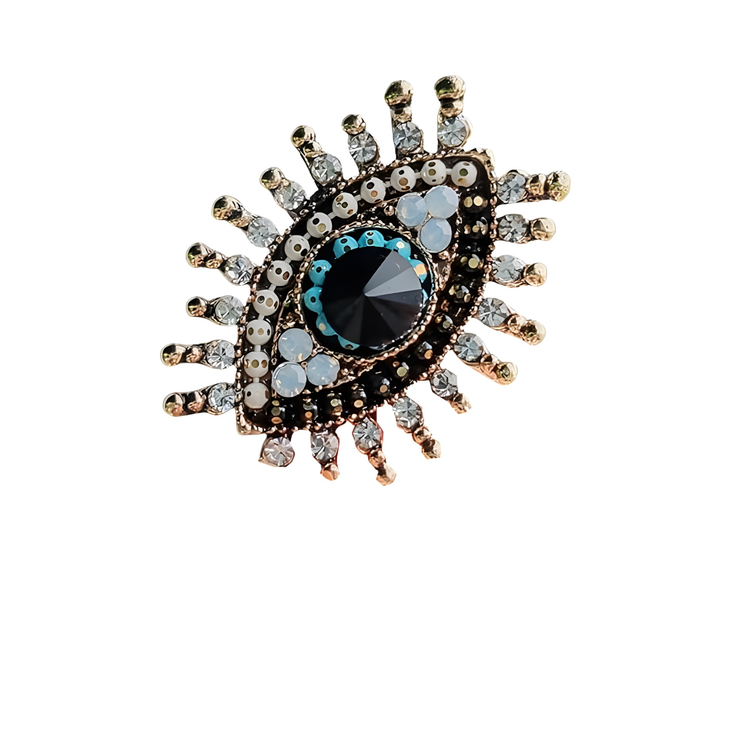 MÍSTIKA VINTAGE RHINESTONE EVIL EYES BROOCH PIN