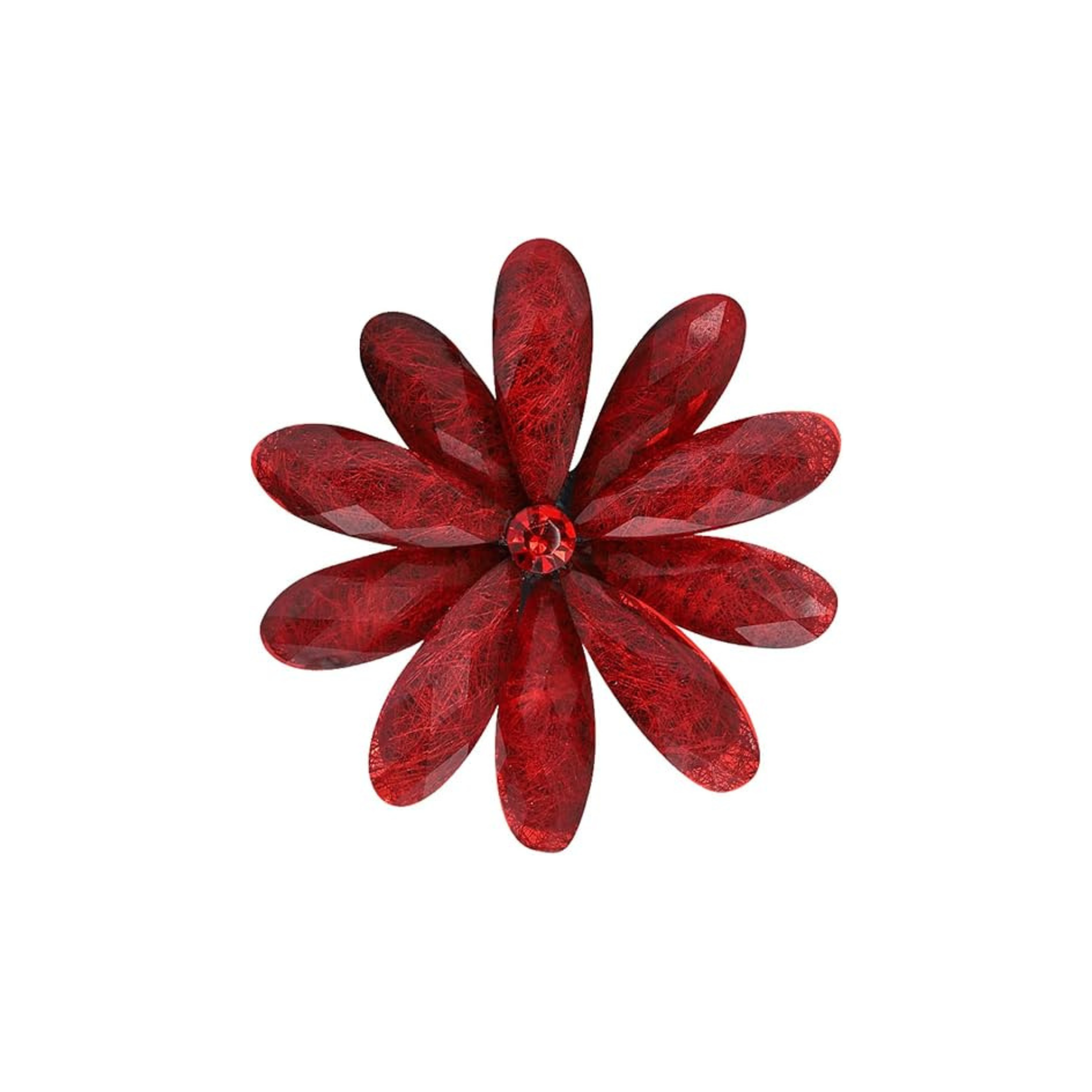 MÍSTIKA ACRYLIC RED BLOOM BROOCH