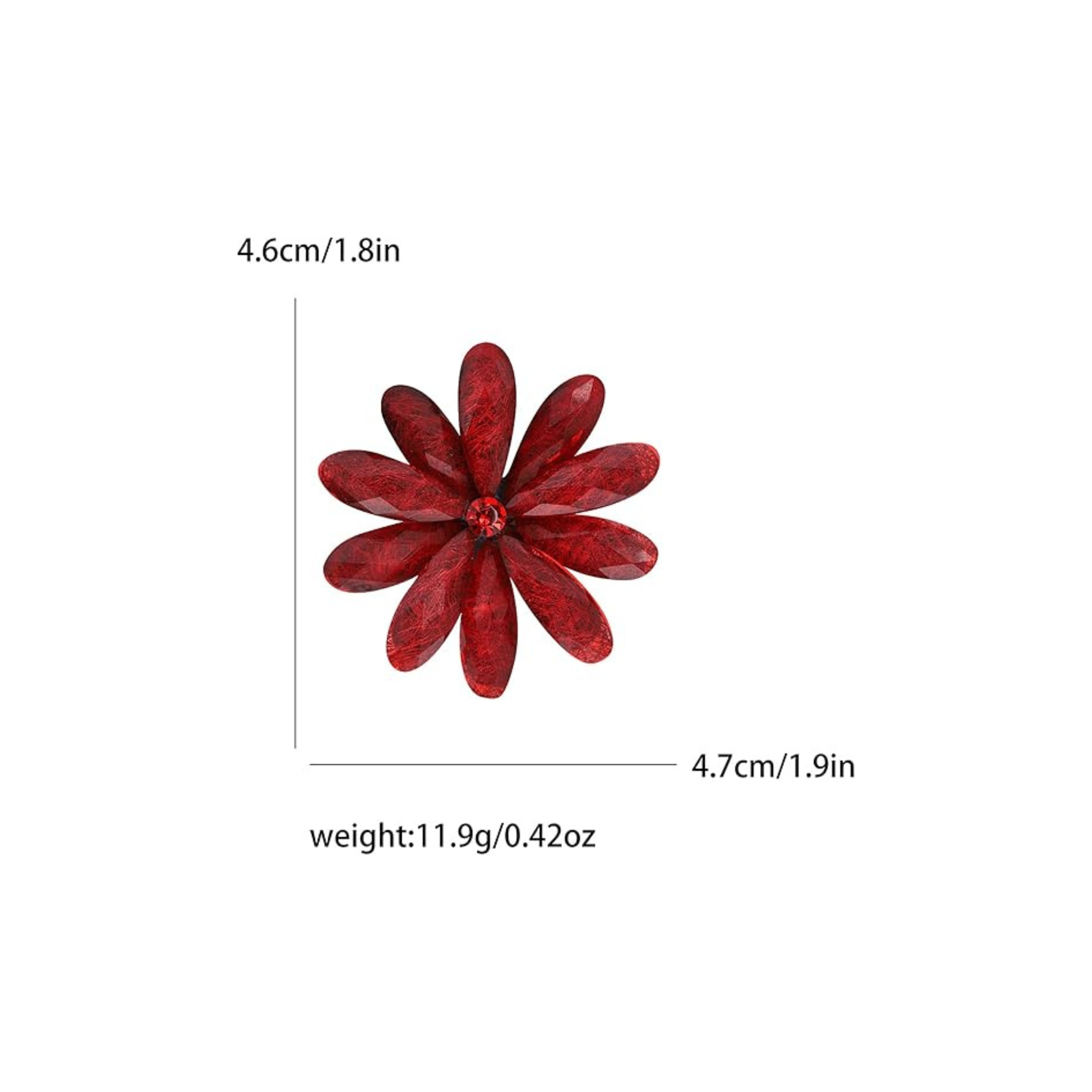 MÍSTIKA ACRYLIC RED BLOOM BROOCH