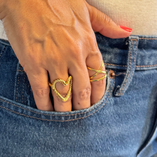 VESTOPAZZO WAVY HEART RING