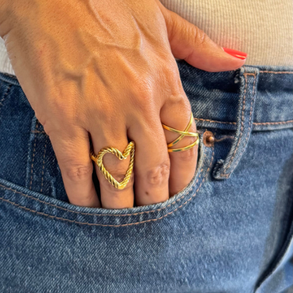 VESTOPAZZO WAVY HEART RING
