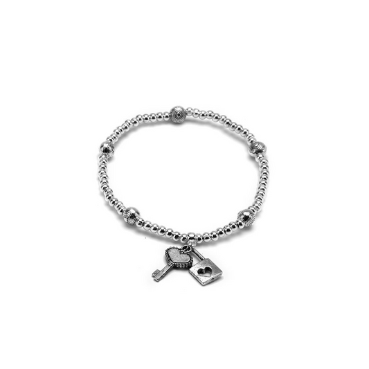 VESTOPAZZO ELASTIC BRACELET KEY AND LOCK CHARM