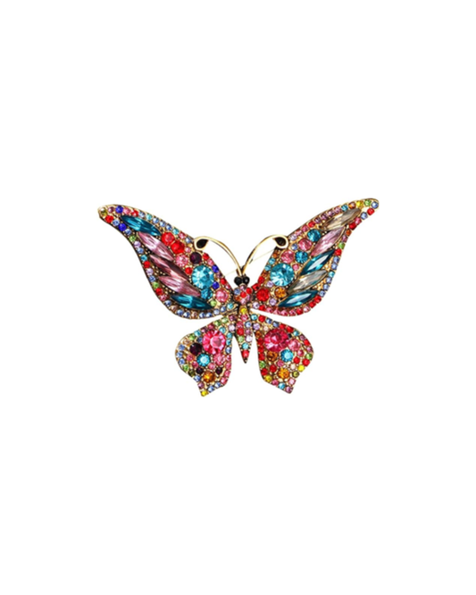 MÍSTIKA VINTAGE CRYSTAL BUTTERFLY BROOCH MULTICOLOR