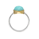 MÍSTIKA AMAZONITE SOLITAIRE DUAL-TONE RING