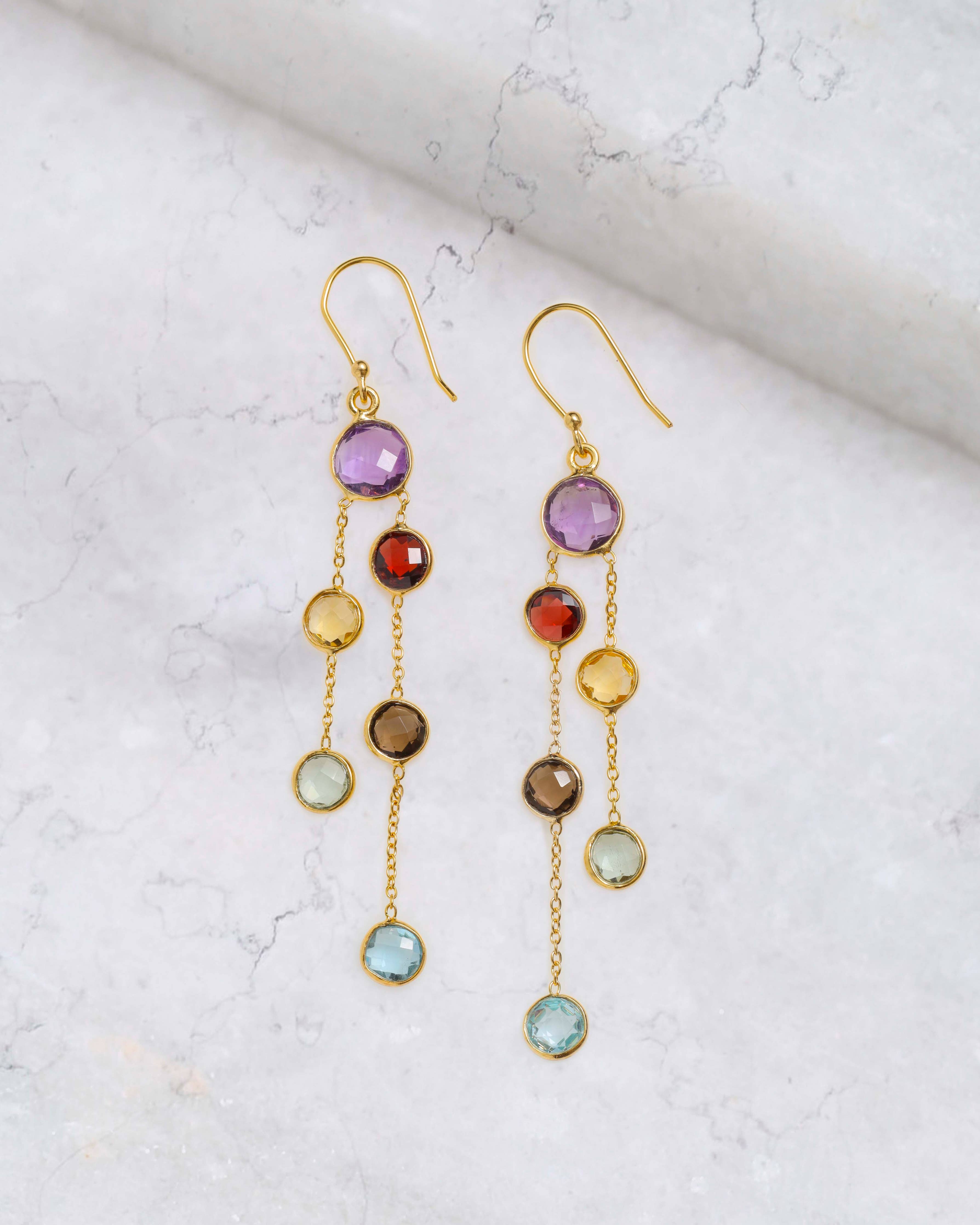 MÍSTIKA MULTI GEMSTONE DROP EARRINGS