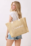 MÍSTIKA STRAW TOTE BAG: BEIGE