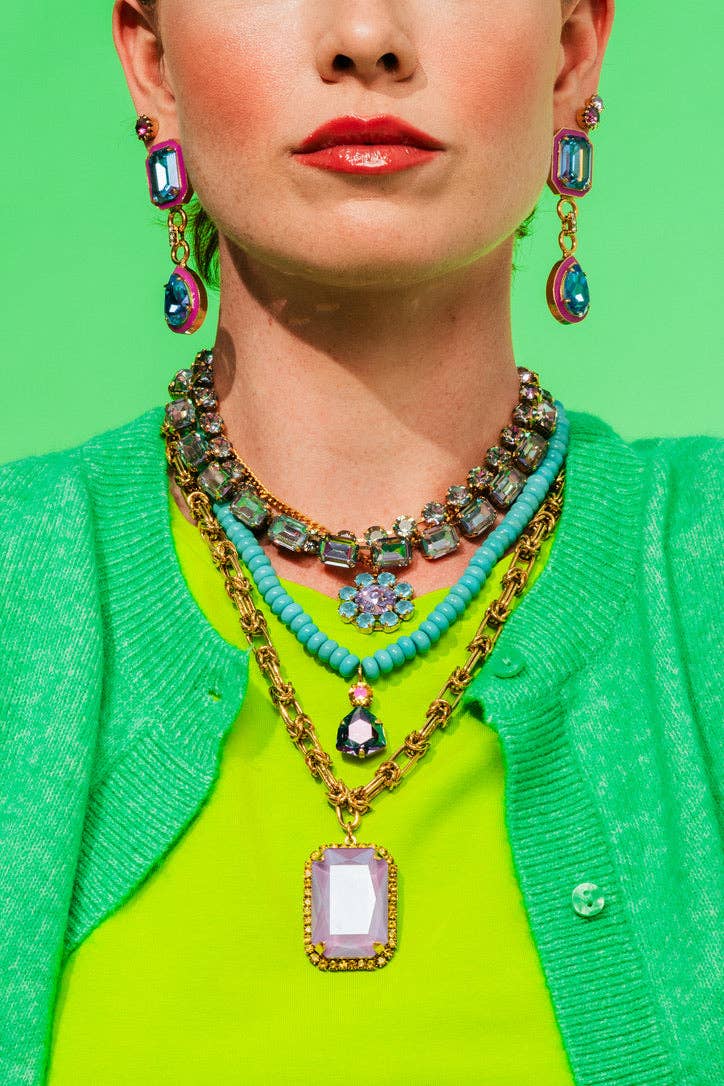 TOVA Twiggy Plus Necklace in Candy Crush: Apple Green Ignite