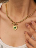 MÍSTIKA COLLAR CORAZÓN VERDE ORO 18K