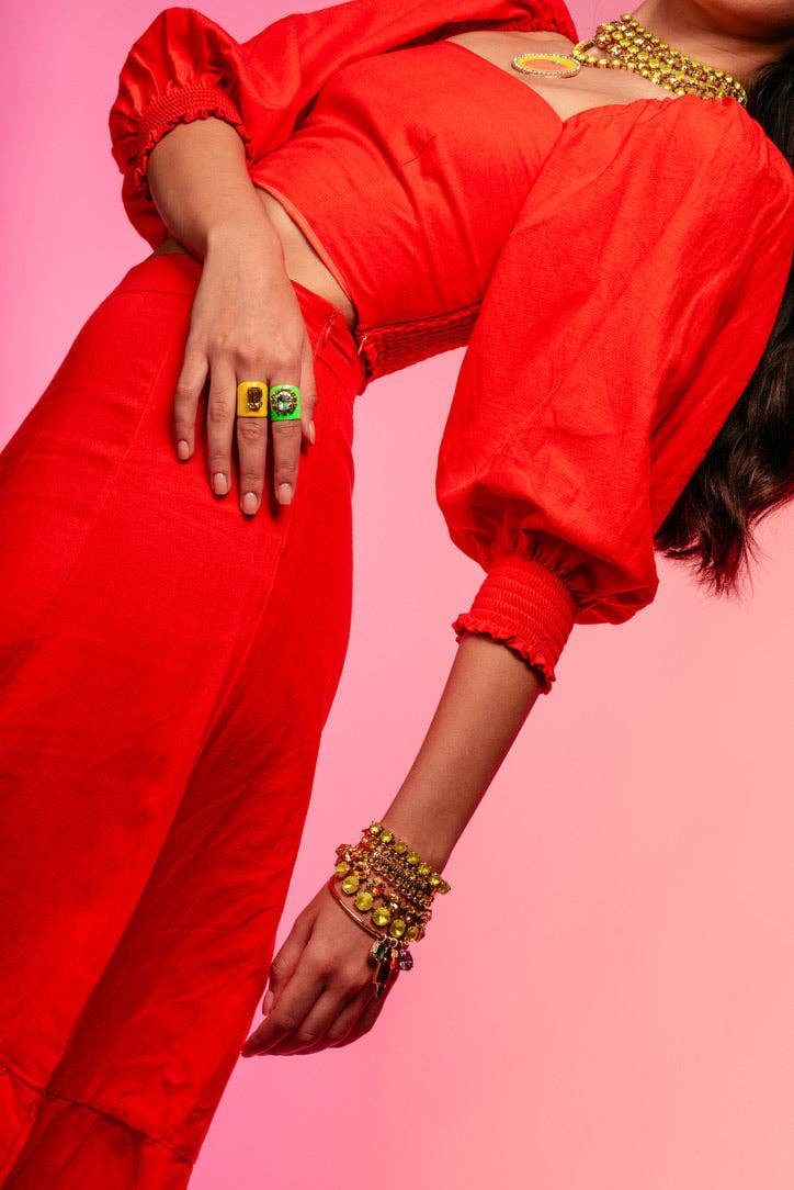 TOVA JACCI RING IN ENAMEL : BABY BLUE