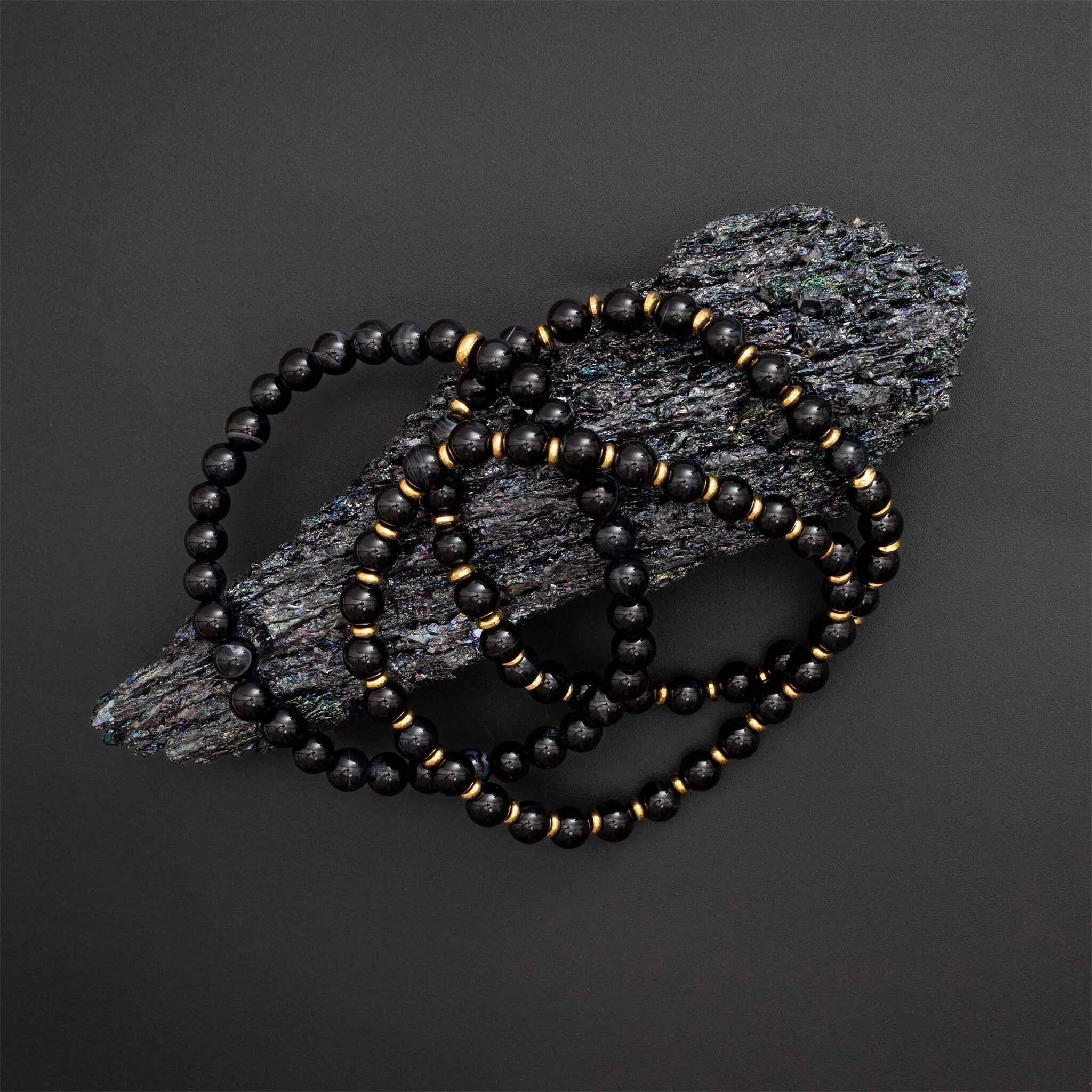 MÍSTIKA MEN'S AGATE BEADED BRACELET