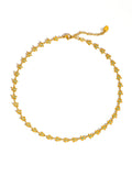Cyprien 18K Gold Non-Tarnish Daisy Choker: Blue